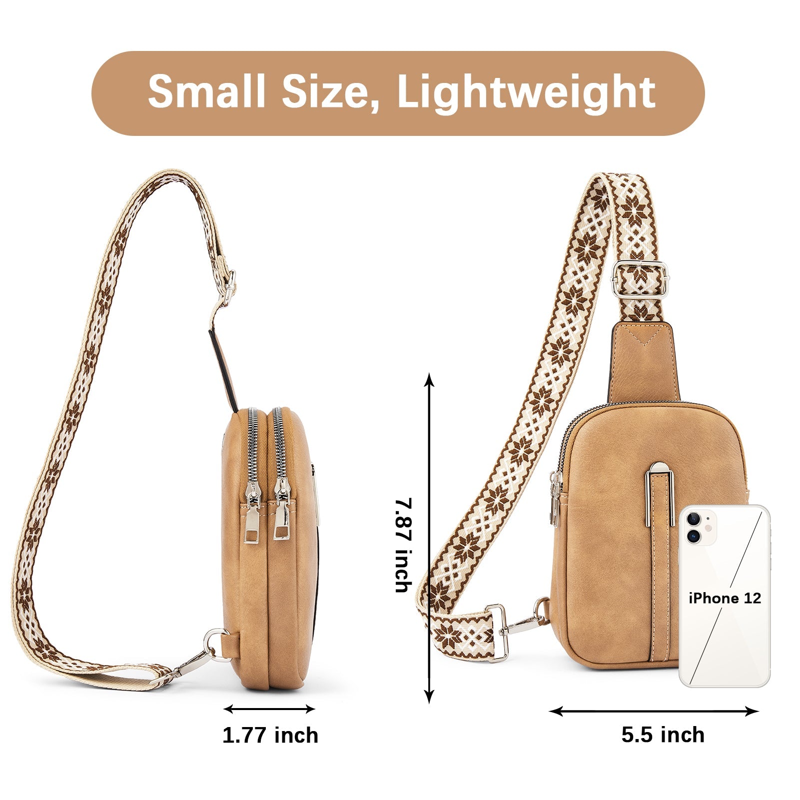 Aurora Adjustable Embroidered Shoulder Strap Crossbody Bag for Women