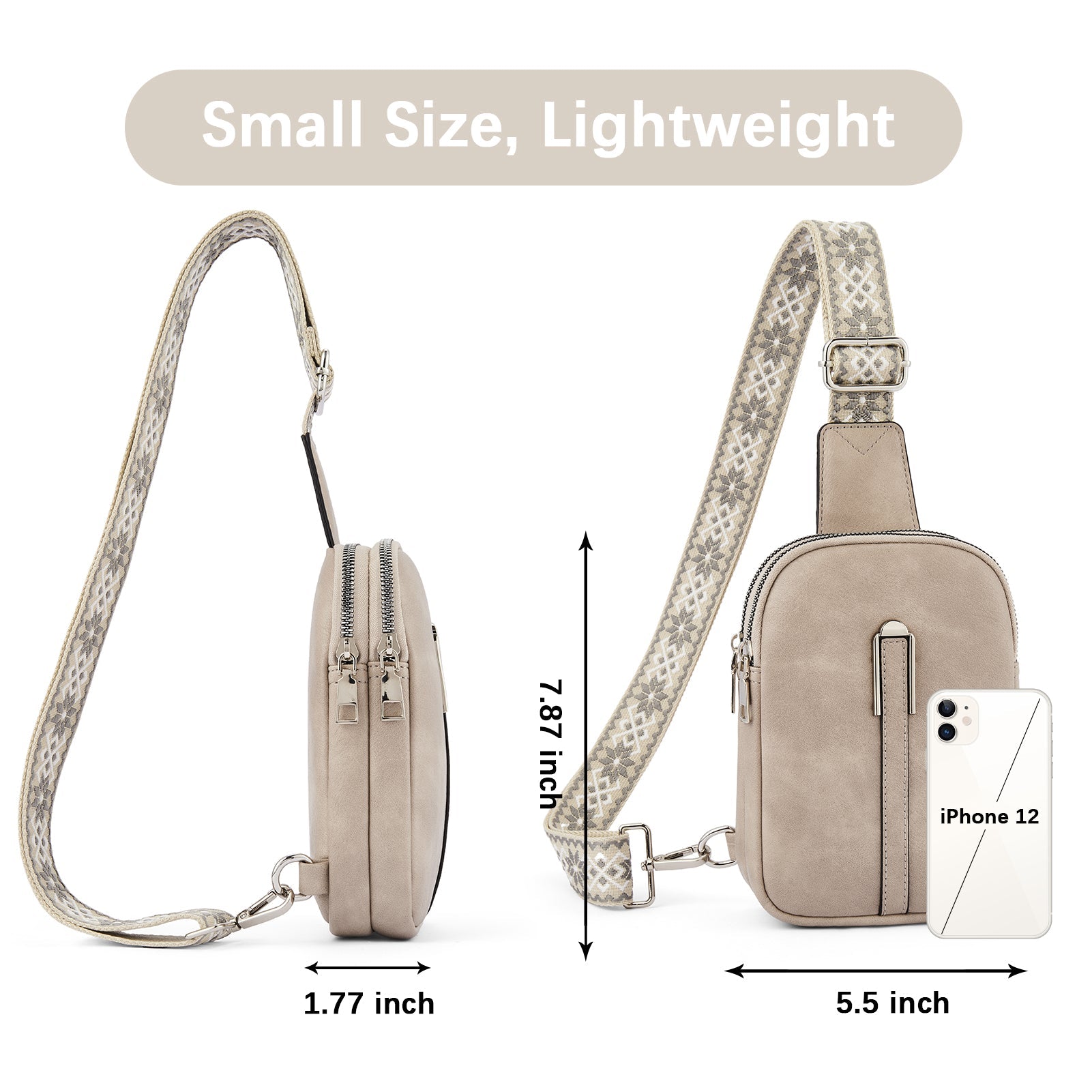 Aurora Adjustable Embroidered Shoulder Strap Crossbody Bag for Women