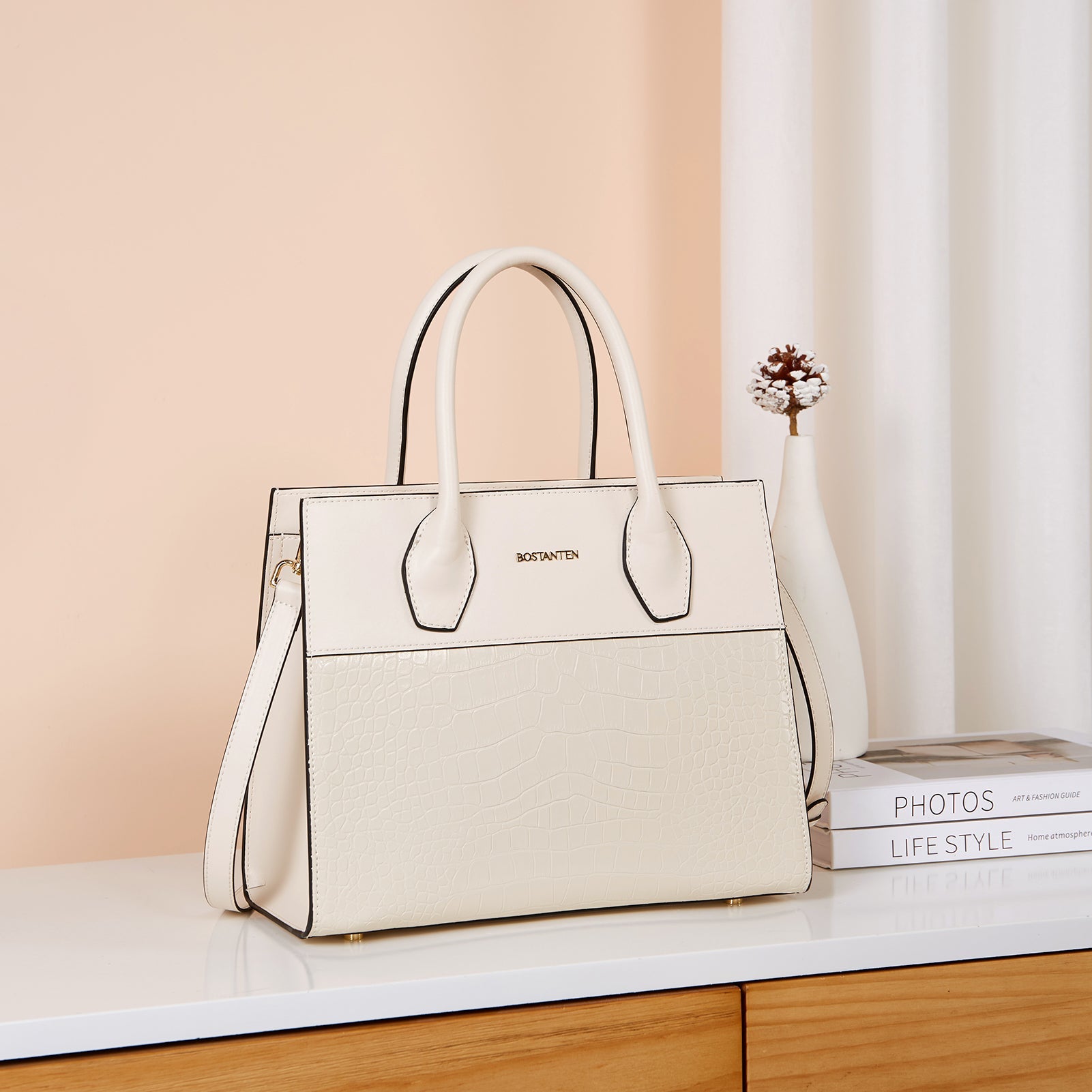 BOSTANTEN Women Handbags Genuine Leather Top Handle Satchel Purse Fashion Work Daily Tote Bags