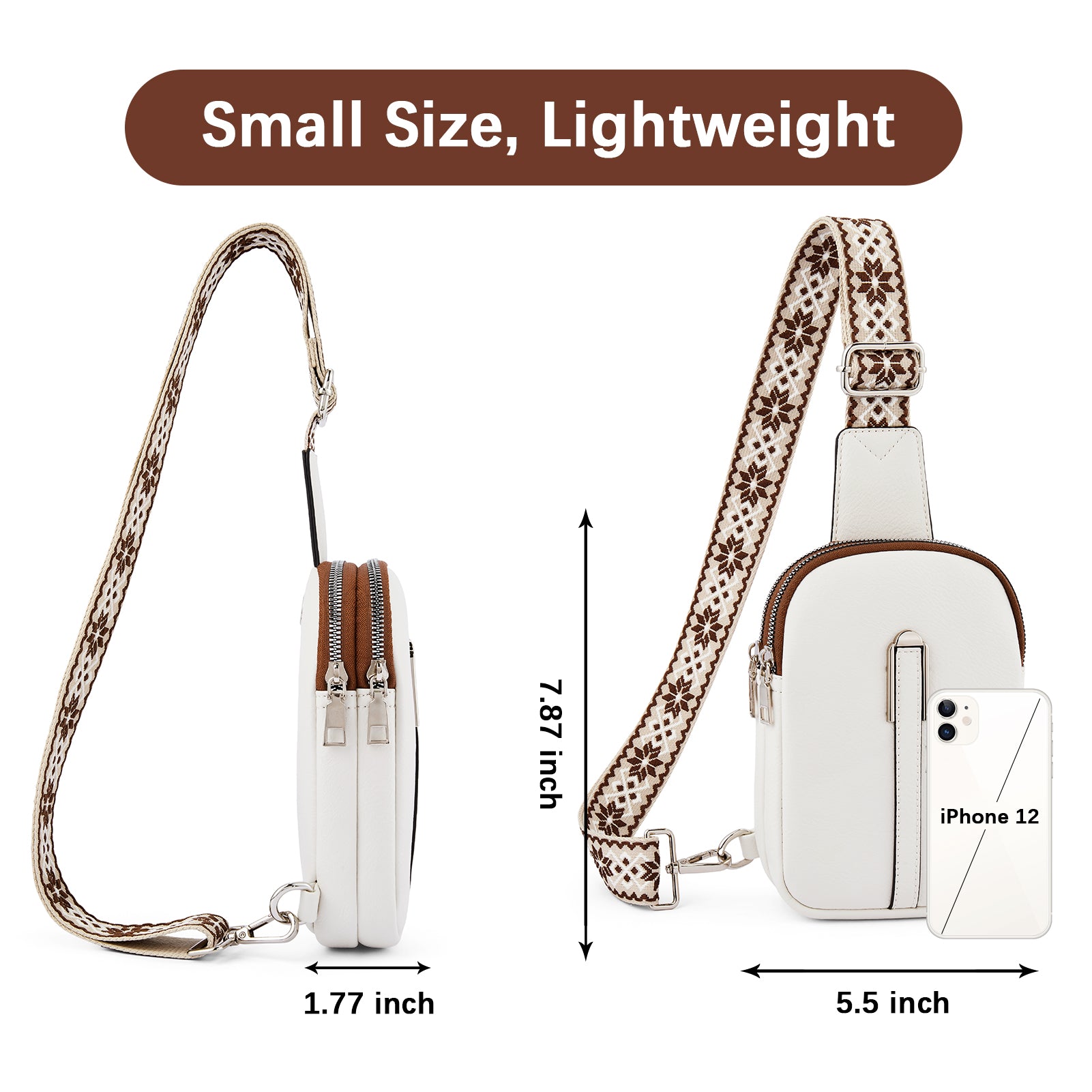 Aurora Adjustable Embroidered Shoulder Strap Crossbody Bag for Women