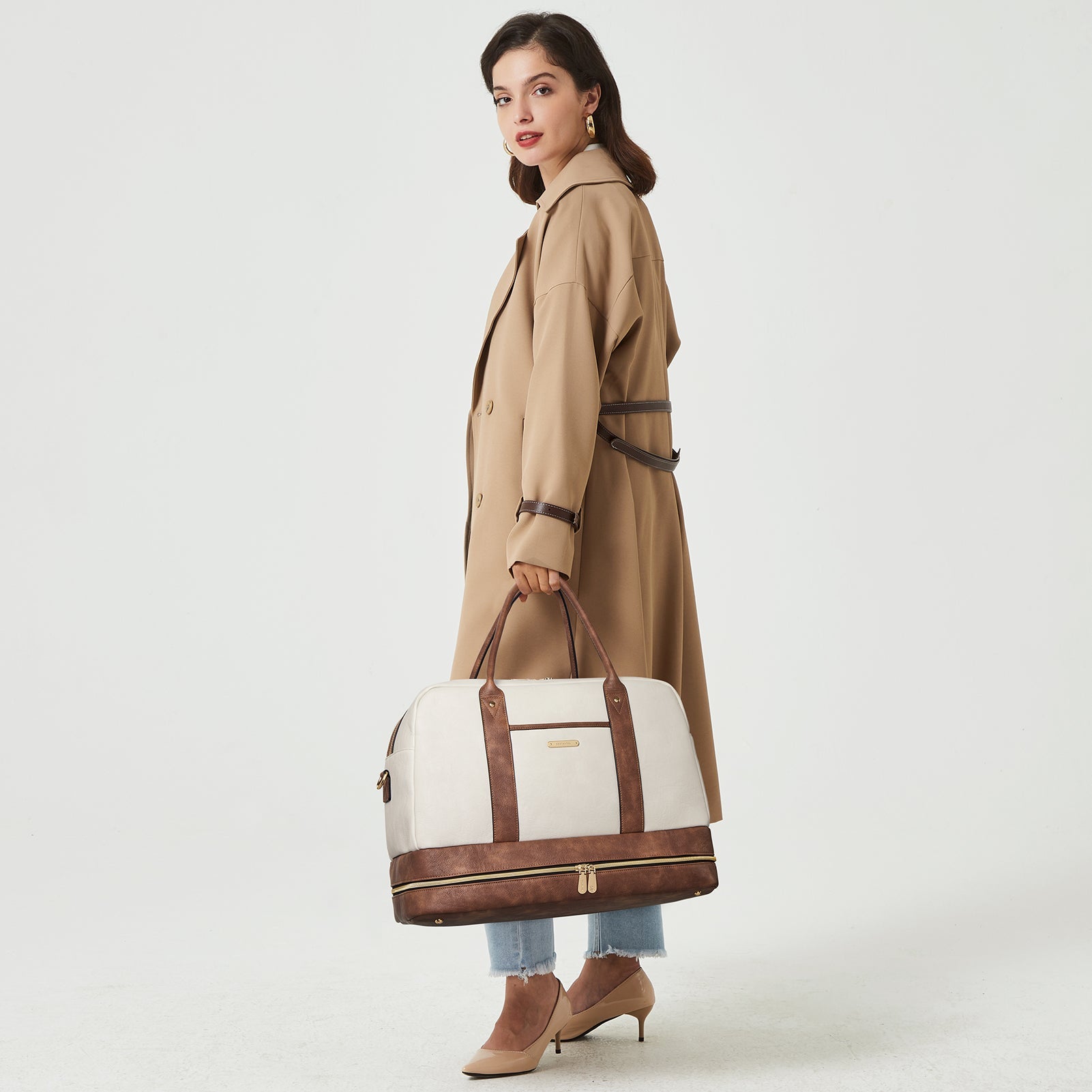 Zenobe Chic and Practical: Women's Leather Travel Duffle Bag for Every Trip