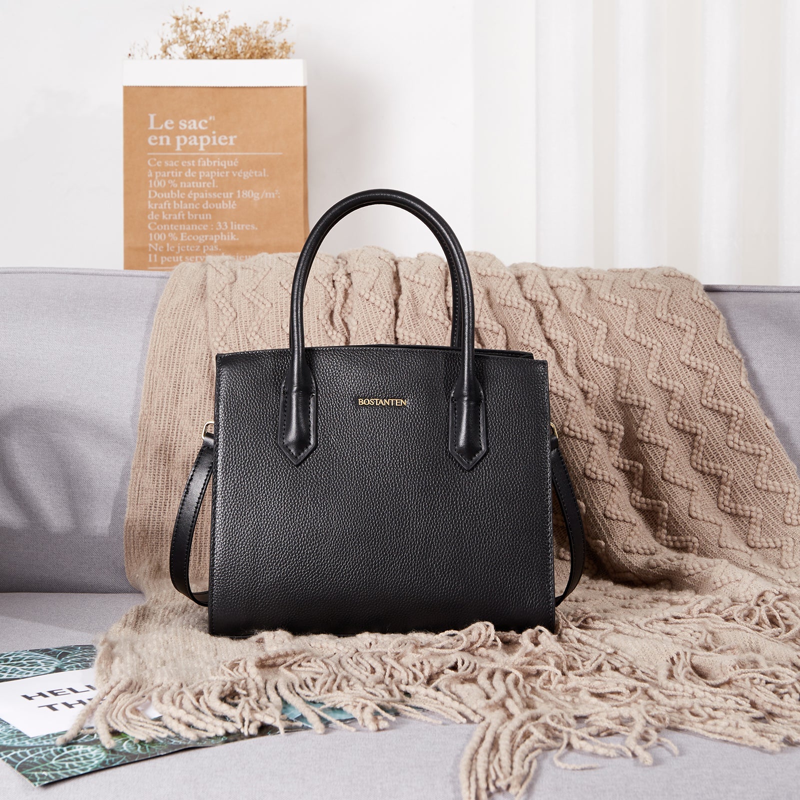 Machk Genuine Leather Tote Bag — Handle Shoulder