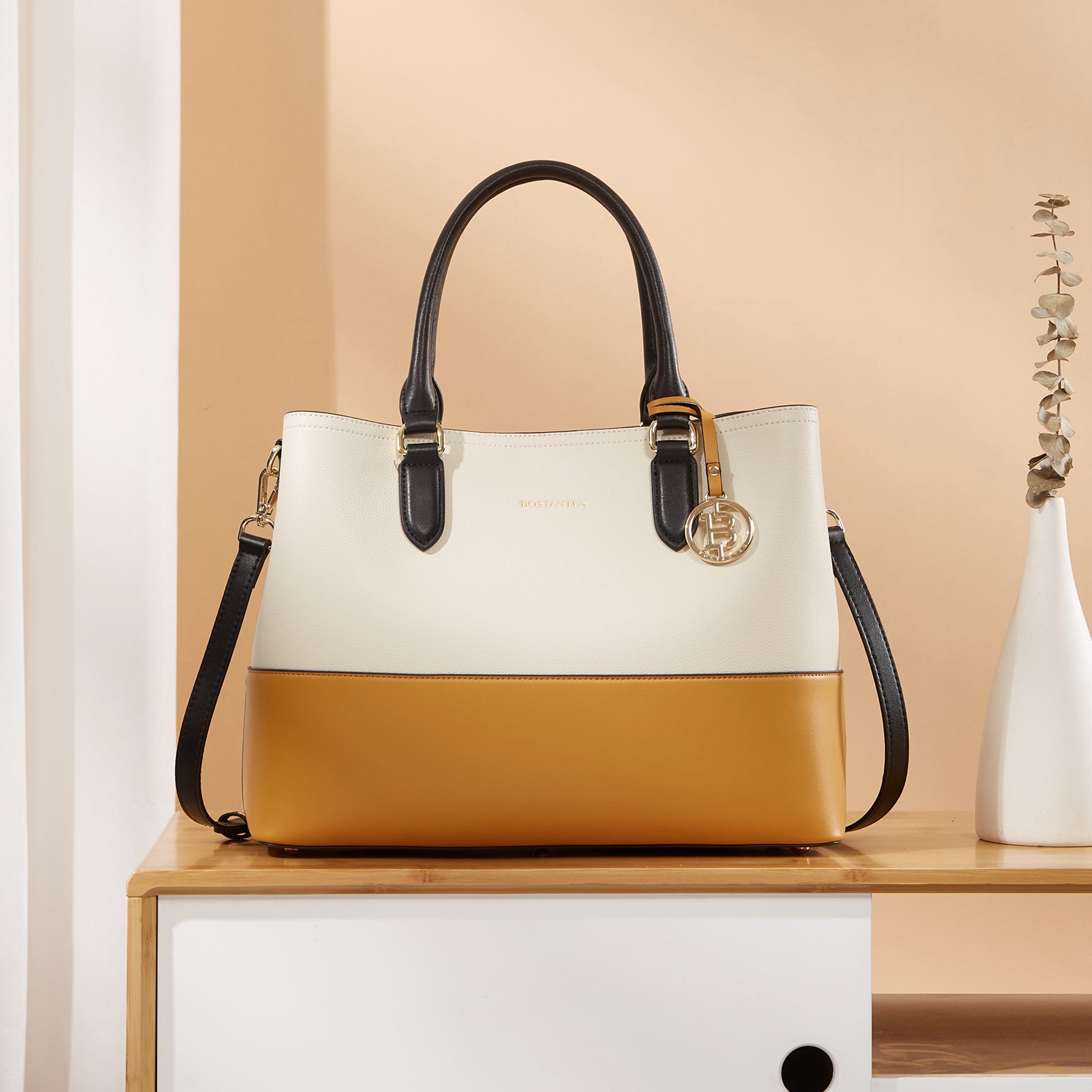Satchel Handbags Leather Tote Purses Two Tone Designer Work Top Handle