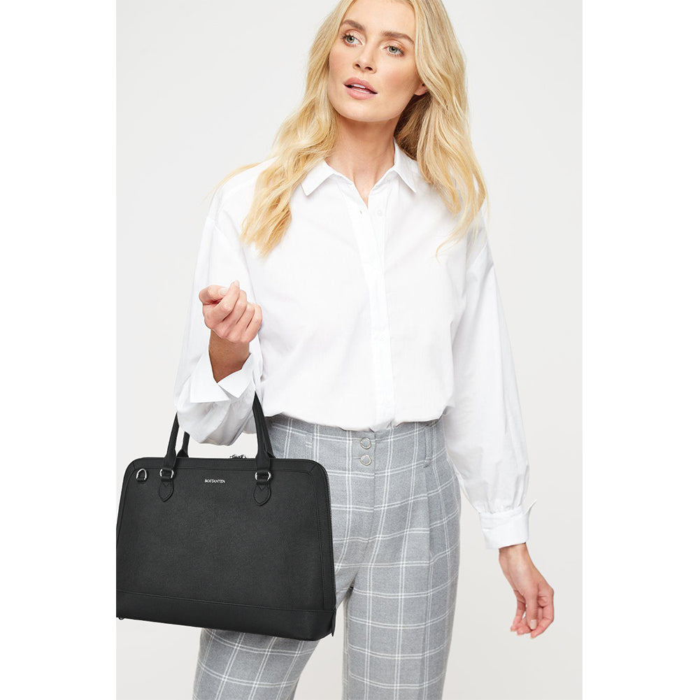 Jasmina Genuine Leather Computer Briefcase —Low-key