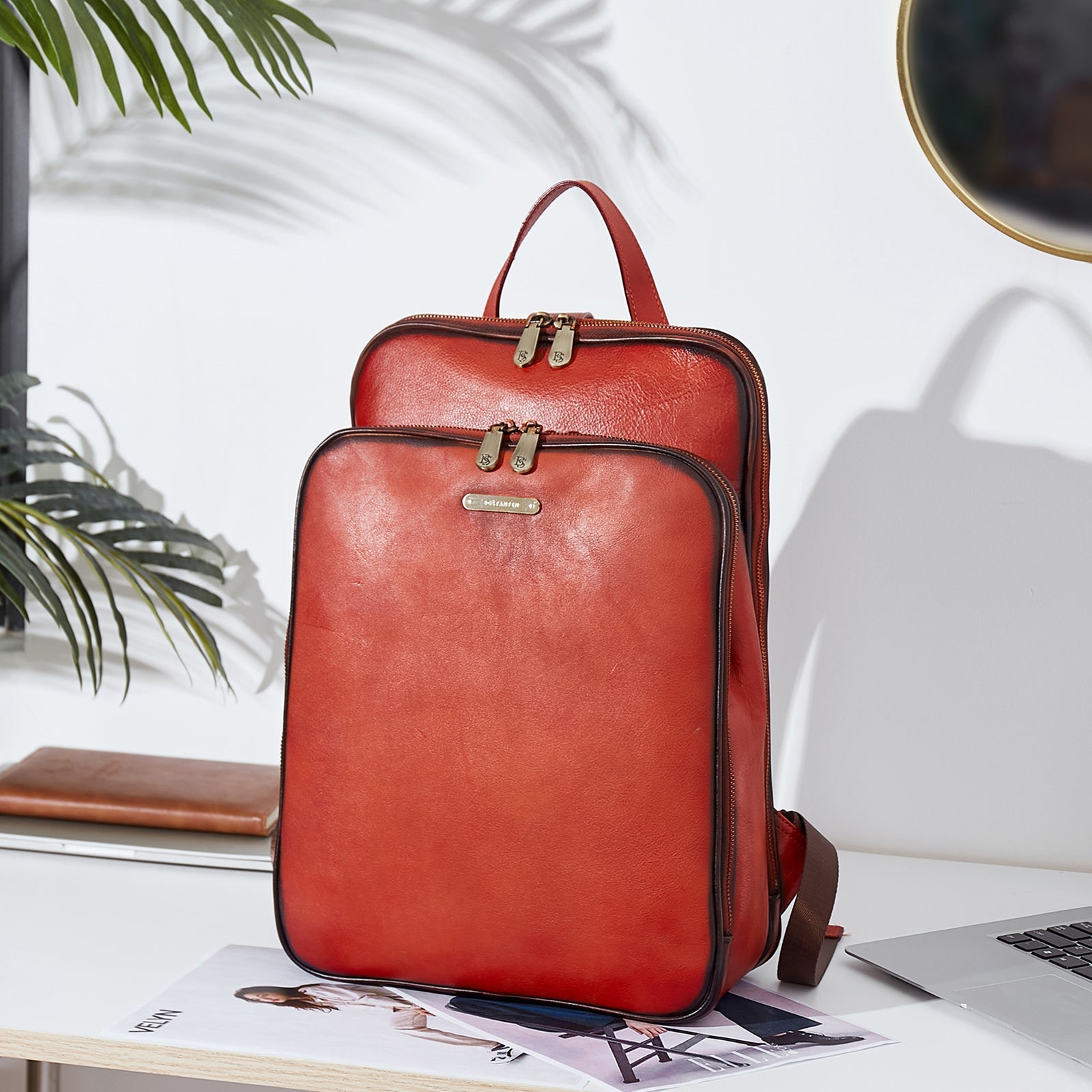 Frida Laptop BagsFor Women 15.6 Inch — Red Backpack