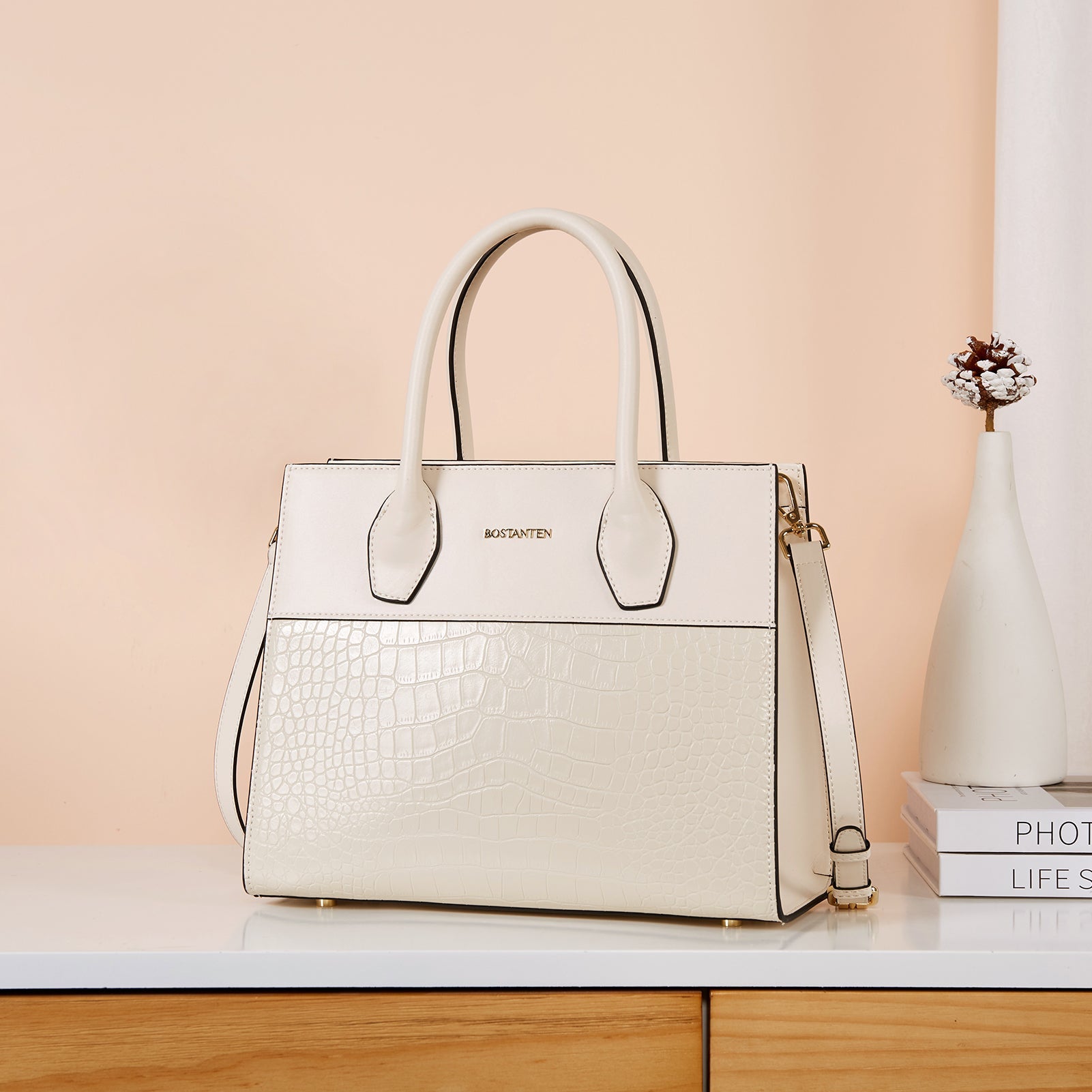 BOSTANTEN Women Handbags Genuine Leather Top Handle Satchel Purse Fashion Work Daily Tote Bags