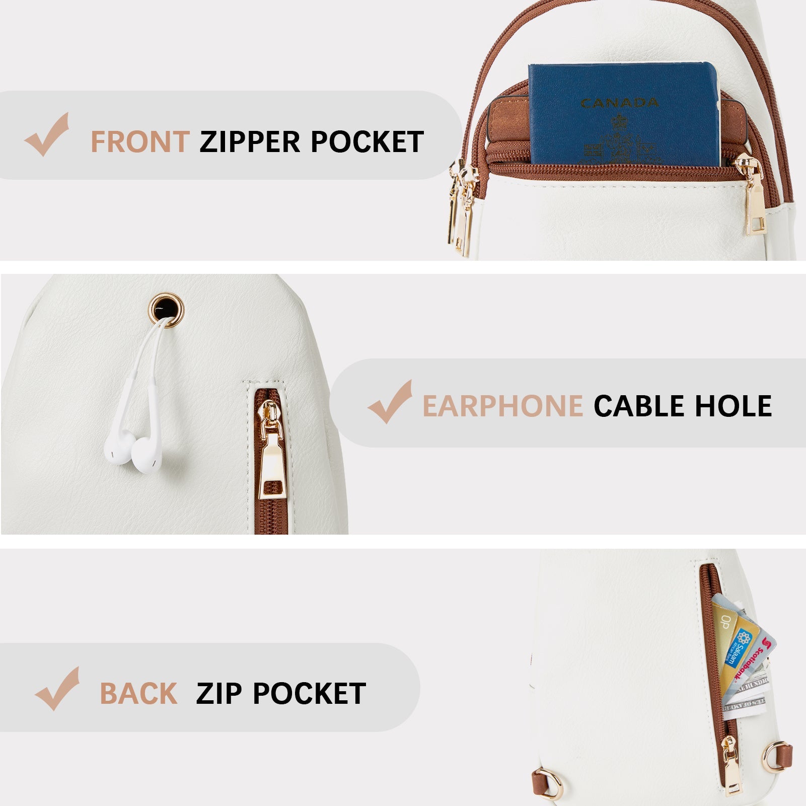 Aurora Beige Street Casual Trapeze Sling Bag