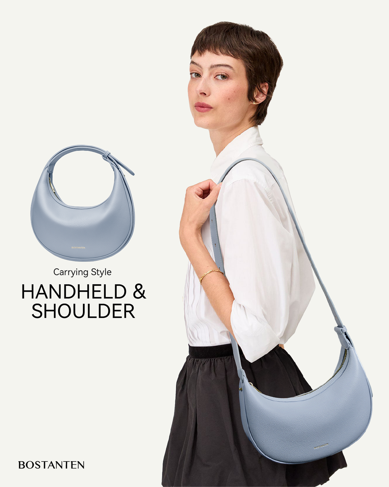 Kweli Crescent Moon Clutch Shoulder Bag — Two Sizes