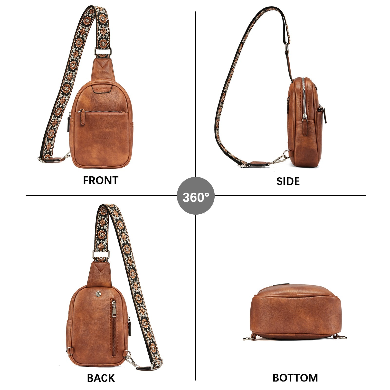 Aurora Anti-Theft Bohemian Shoulder Strap Crossbody Bag