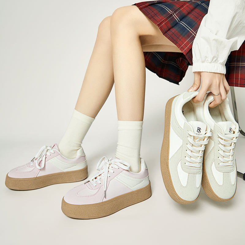[Wenny shoes] BOSTANTEN Nami Shoes Sneakers Women's Sport Shoes Cream Pink Comfortable and Versatile