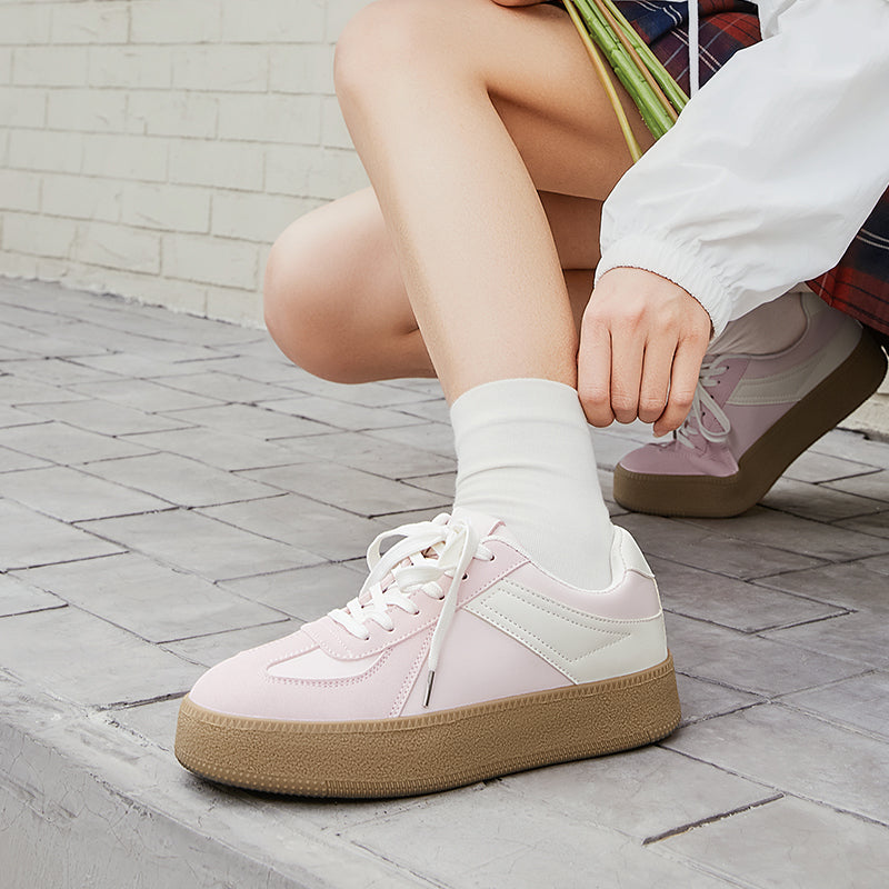 [Wenny shoes] BOSTANTEN Nami Shoes Sneakers Women's Sport Shoes Cream Pink Comfortable and Versatile