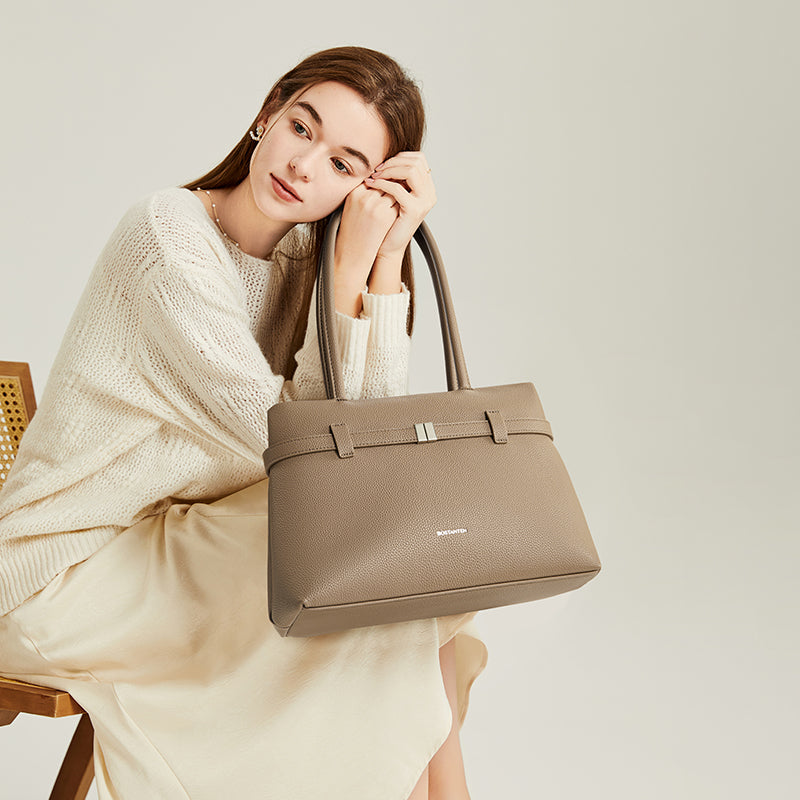 [Lock Tote bag] BOSTANTEN Tote bag PU leather Crossbody Bag Handbag Women's Korean Style Tote bag Women's