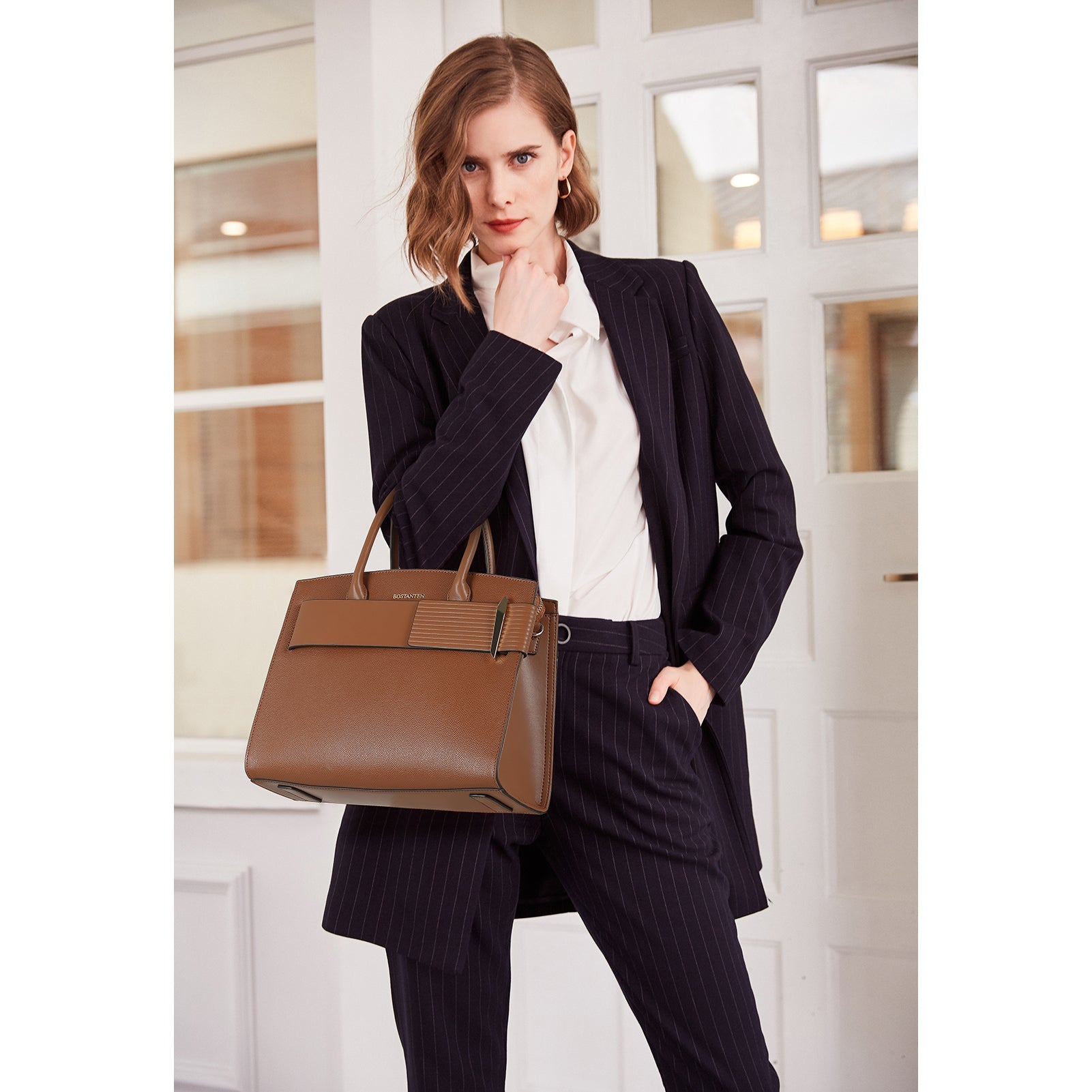 Nevin Stylish Leather Tote Bag - Designer Collection