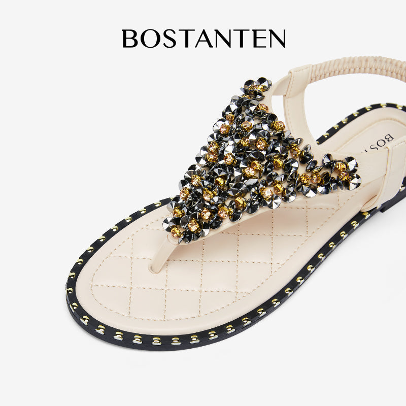 Sandals Women's Glitter Sparkle Bostanten – Thin Sole, Style Elegant