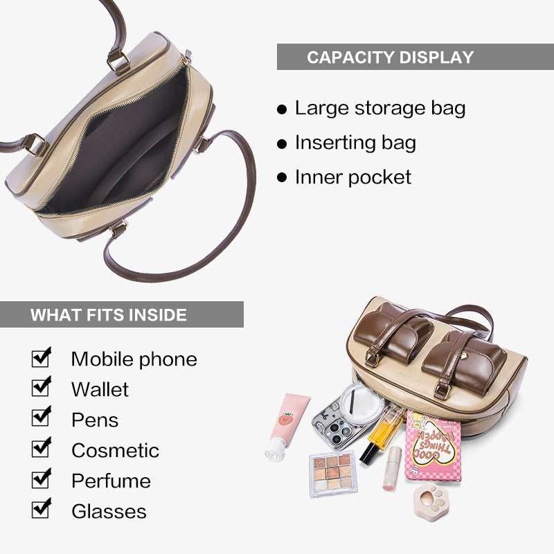 [Cassey Bag] BOSTANTEN Bag Women's – Handbag, Crossbody & Shoulder Bag with Slot Telepon & Headphone