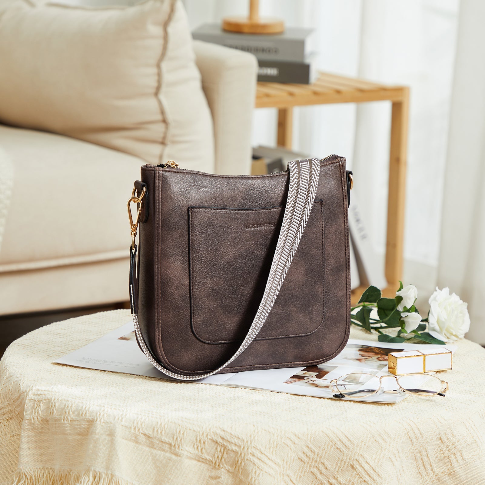Nola Reversible Boho Straps Vegan Leather Hobo Handbags