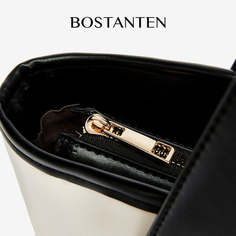 [Olivia Bag] BOSTANTEN Tote Bag Women's – Canvas & Synthetic leather, Large Capacity