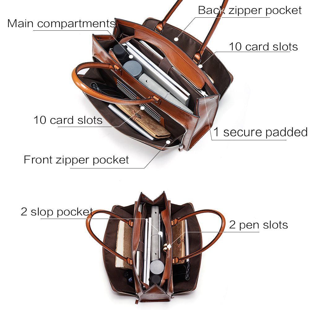 Carol Minimalist Leather Briefcase