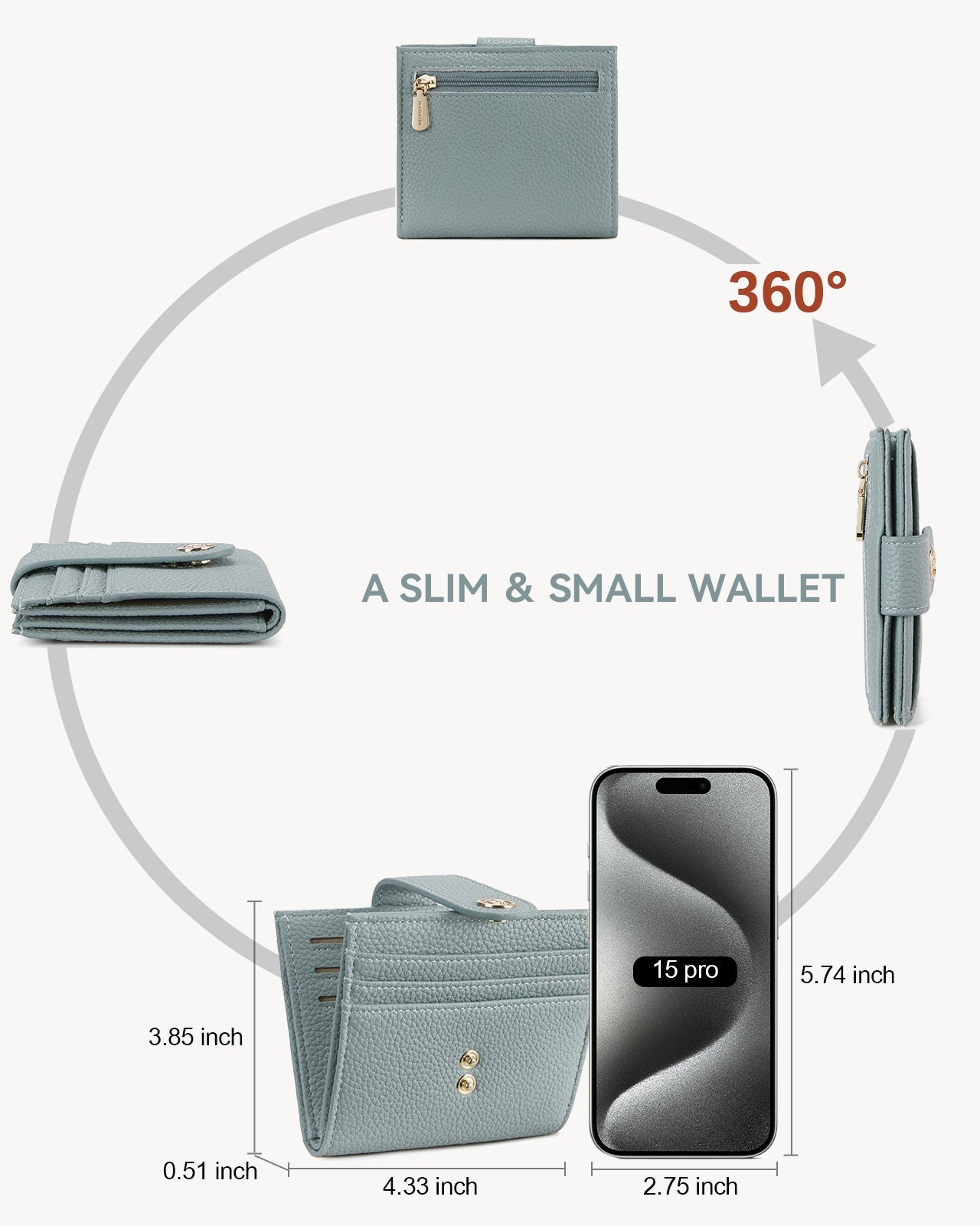 Lomy Slim Bifold Wallet – RFID Card Holder with Double Snap Closure
