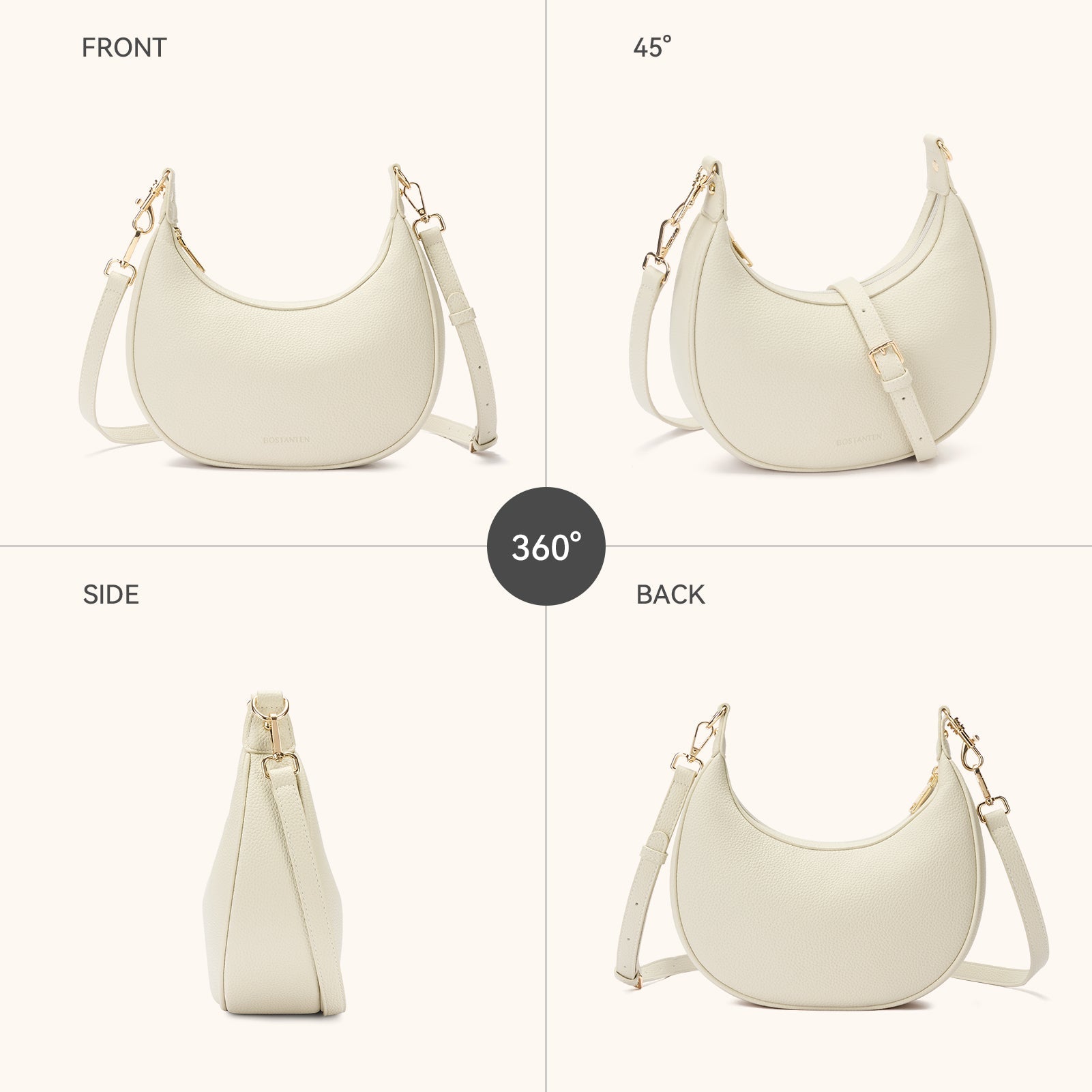 KWELI Crescent Clutch Handbag — Removable Shoulder Strap