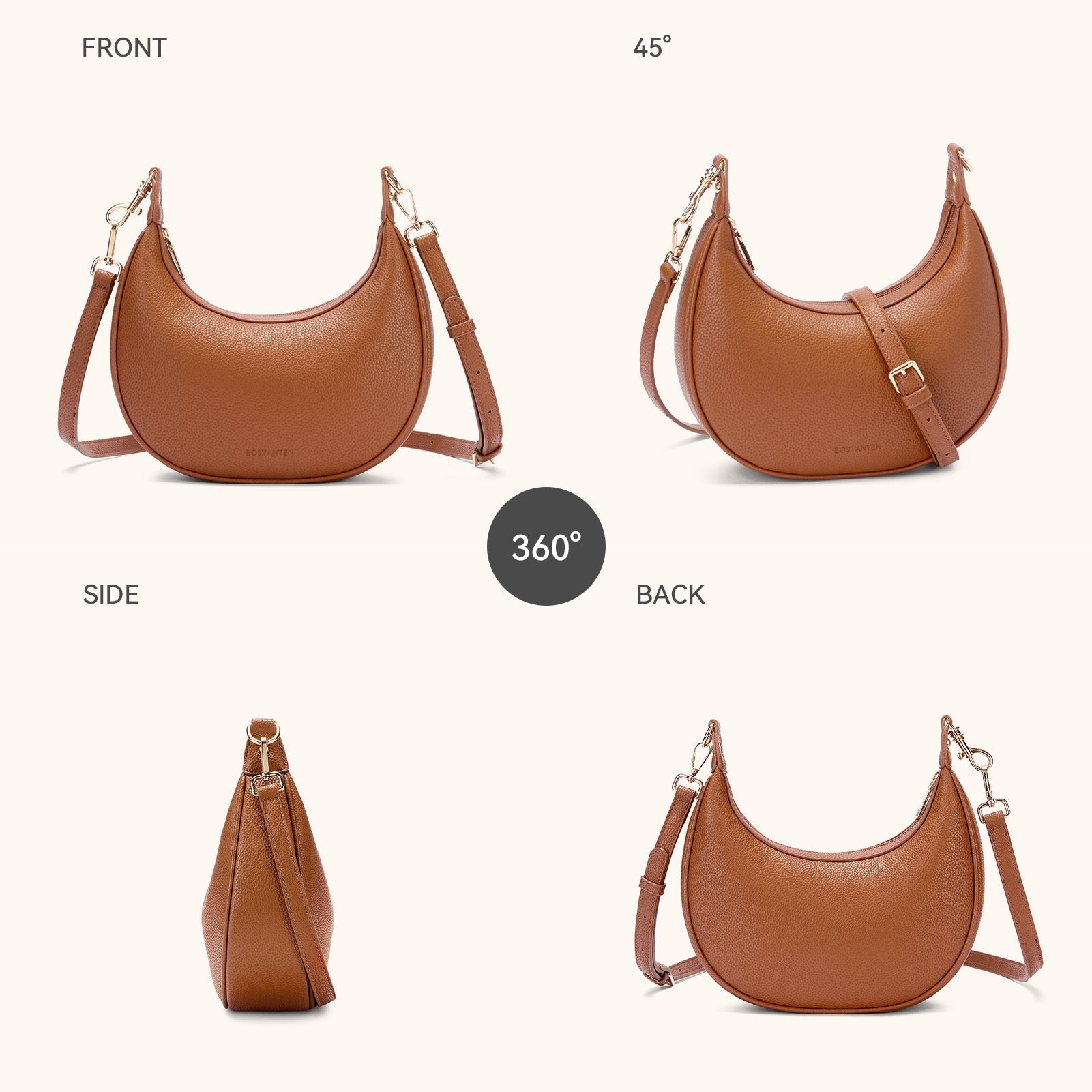 KWELI Crescent Clutch Handbag — Removable Shoulder Strap