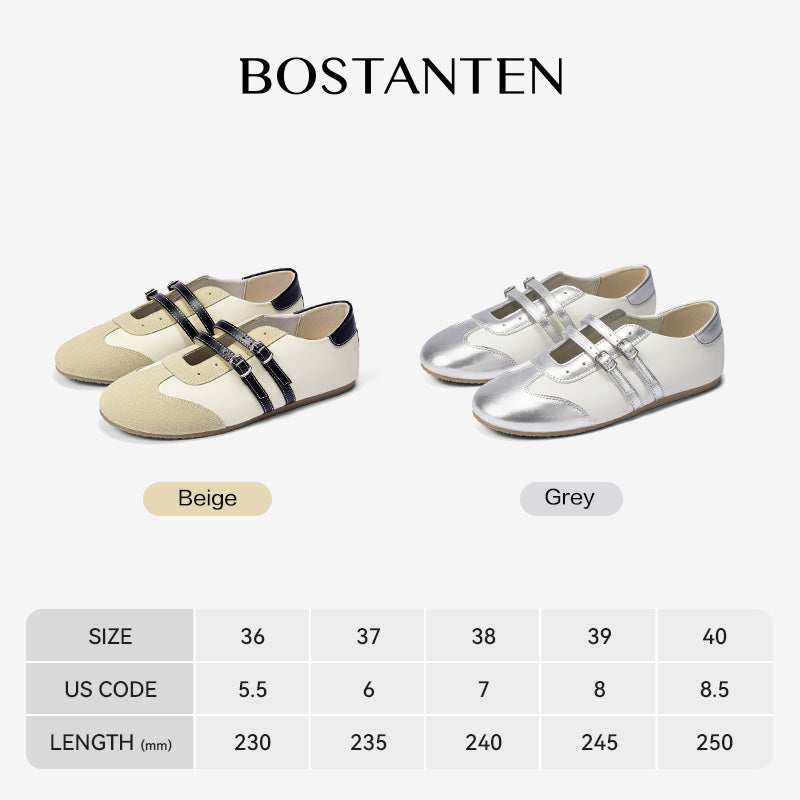 [Twinsy Shoes] Bostanten Shoes Marry Jane Ballet Women's Elegant Double Strap Comfortable Trendy‌