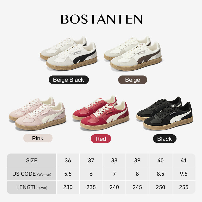 [Christy Shoes] BOSTANTEN Shoes Sneakers Lightweight and Comfortable – Design Casual Anti-slip Color Cream & Black