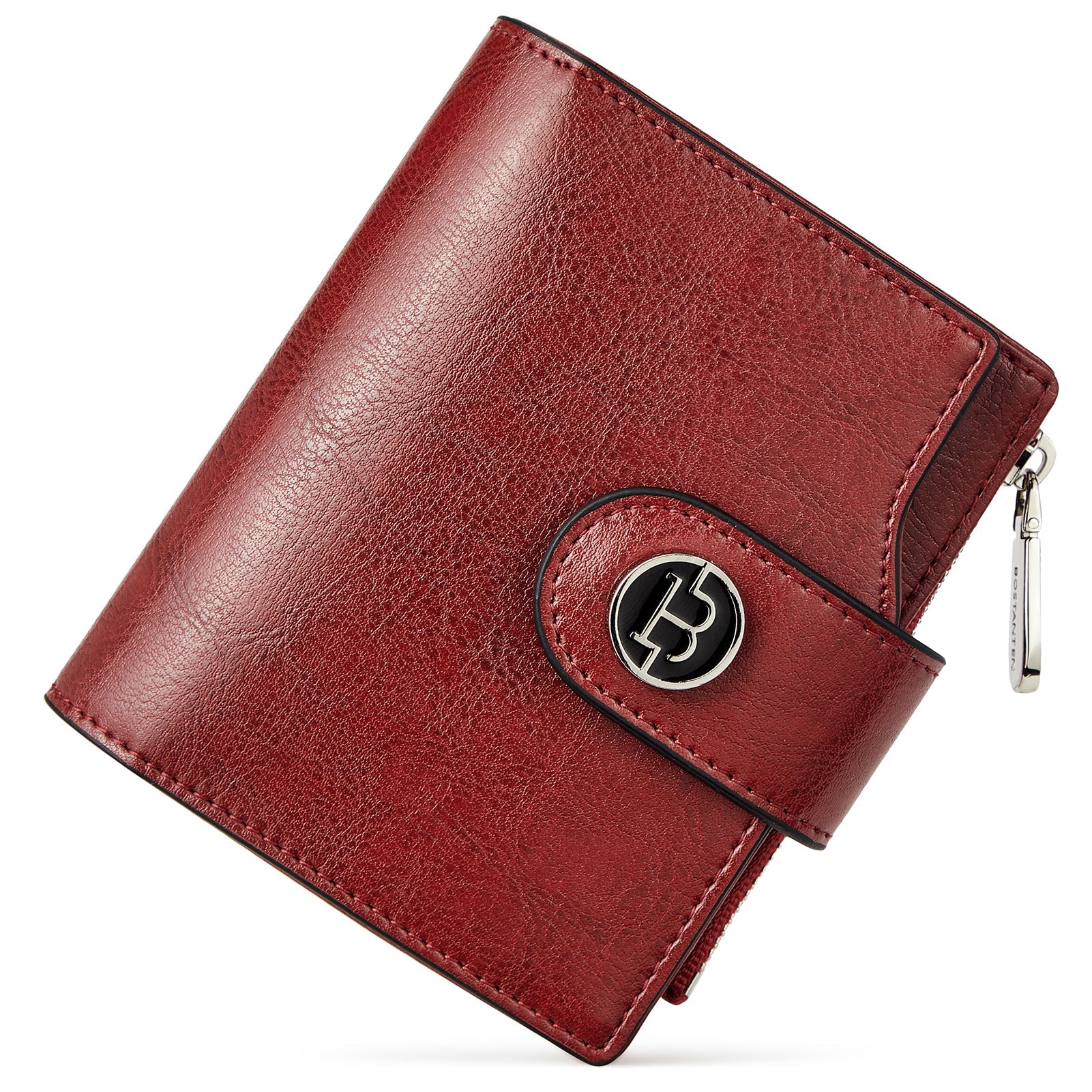 Luna Small RFID Blocking Bifold Zipper Pocket Wallet Card Case with ID Window