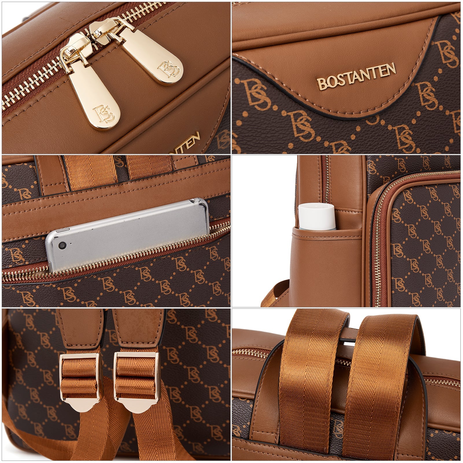 Baish Nappa Pattern Italian Leather Backpack for Women