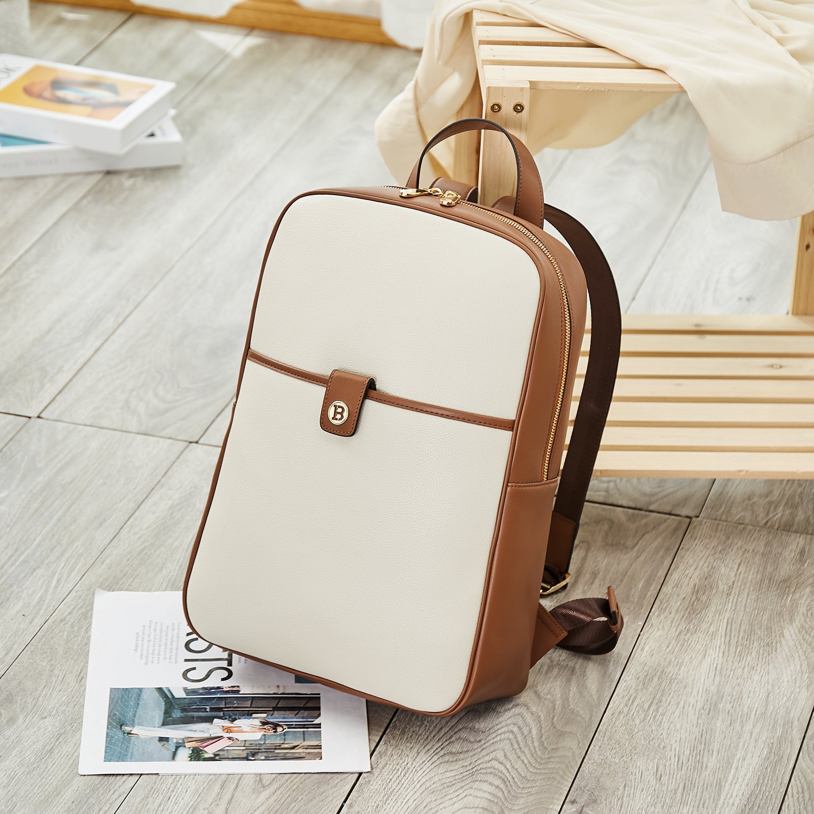 Libe Leather Laptop Backpack for Women  For Travel