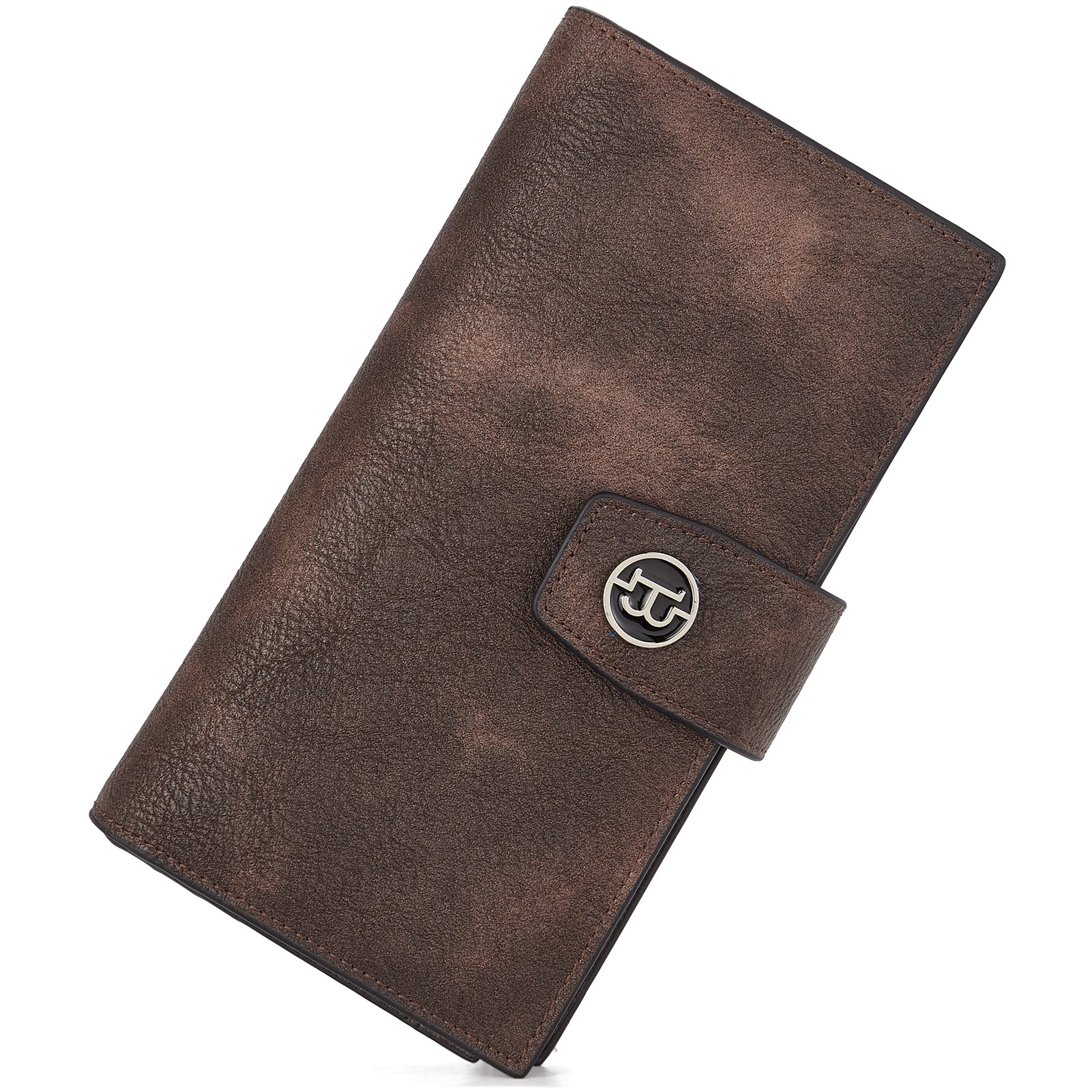 BOSTANTEN Womens Wallet Leather Wallets Large Capacity Cash Cluth Purses Coffee Rough Grain