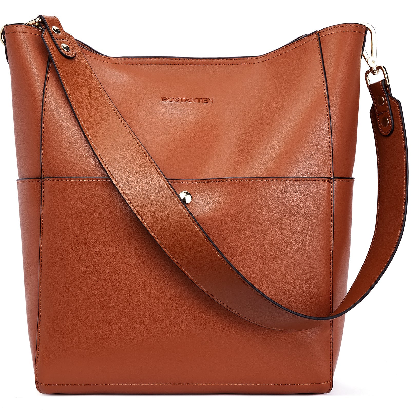 Lotty Genuine Leather Bucket Bag With 2 Shoulder Straps