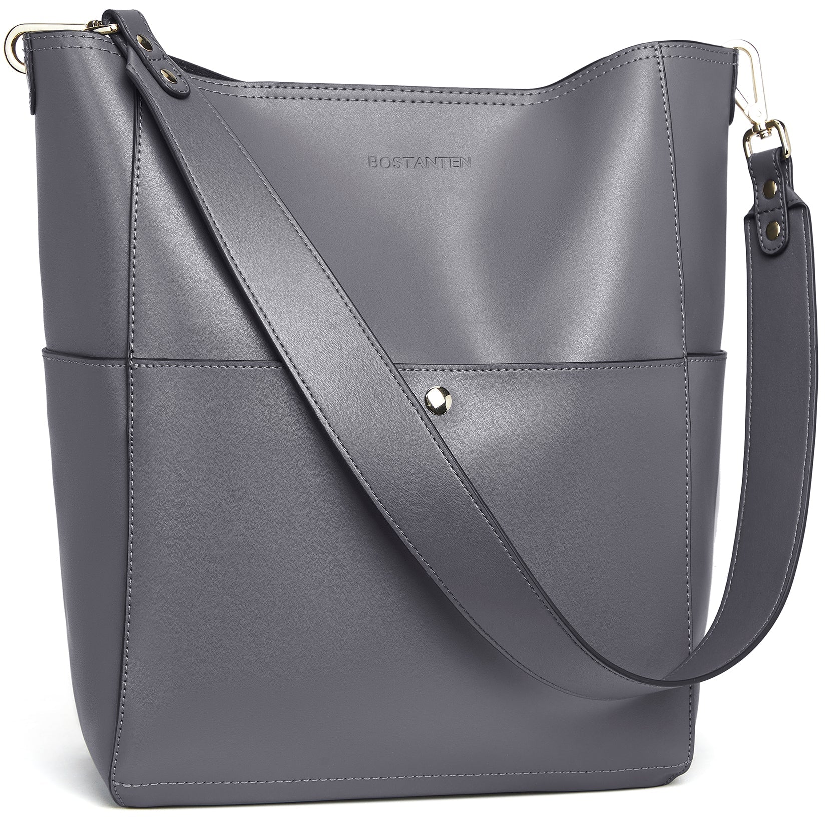 Lotty Genuine Leather Bucket Bag With 2 Shoulder Straps
