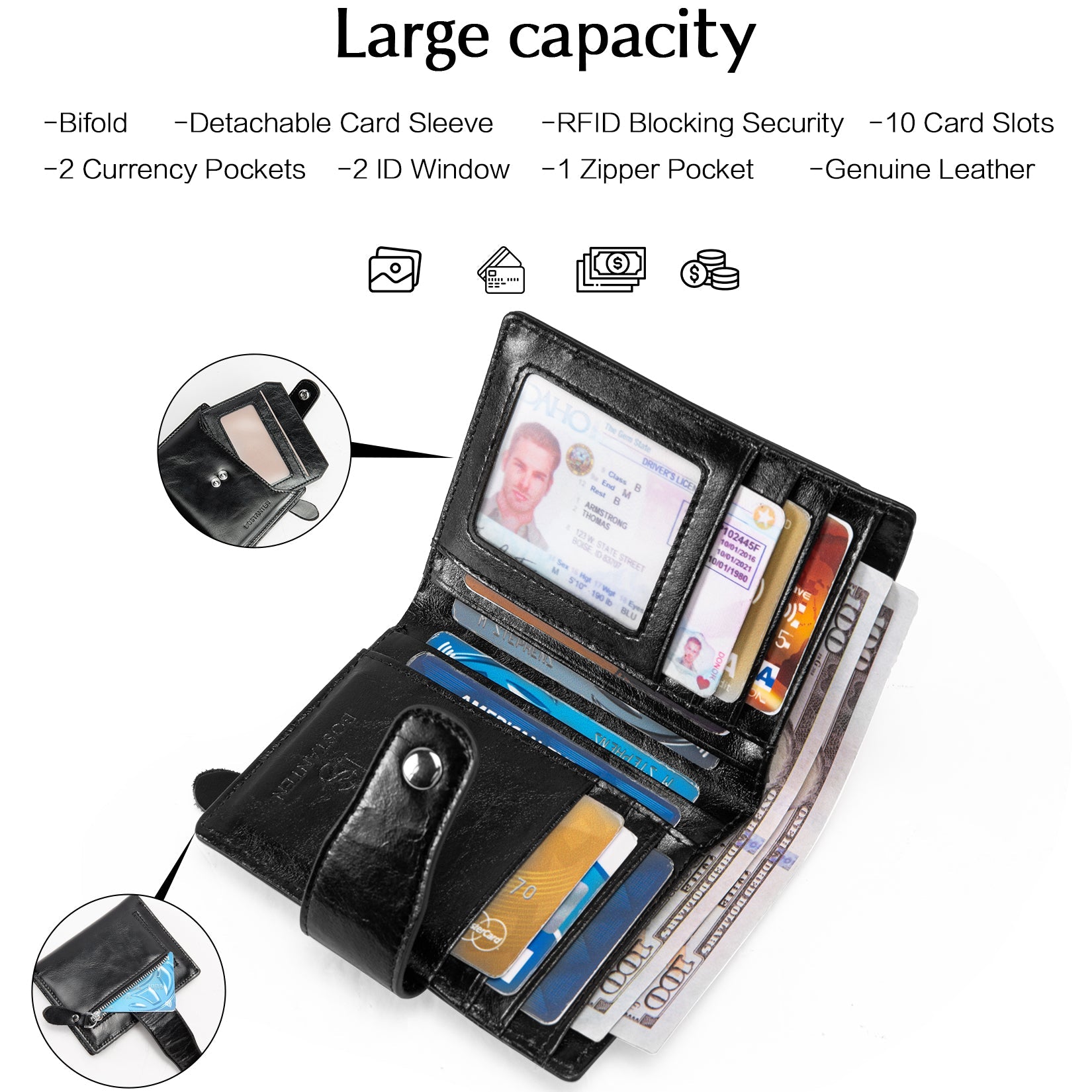 Luna RFID Genuine Leather Wallet