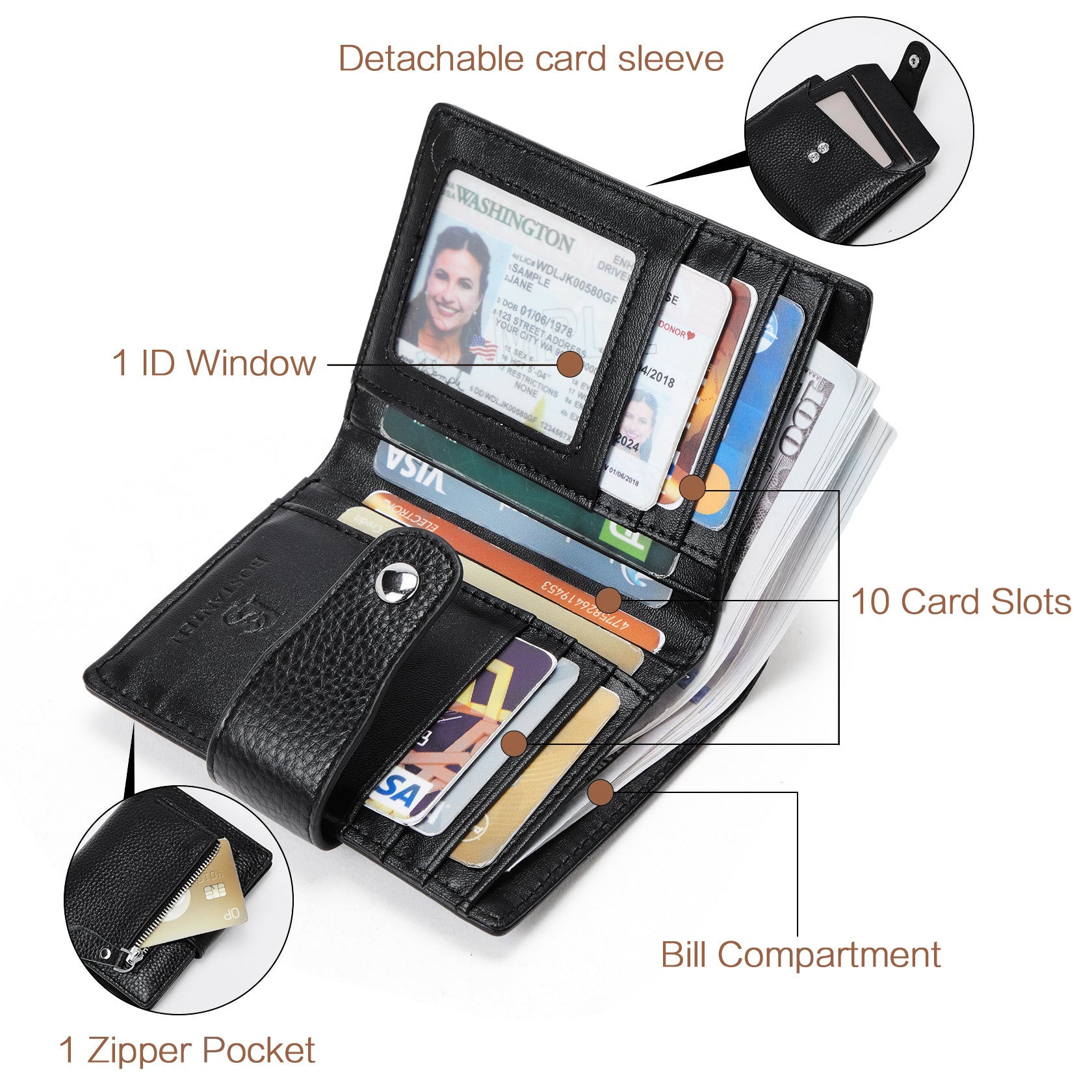 Luna RFID Genuine Leather Wallet