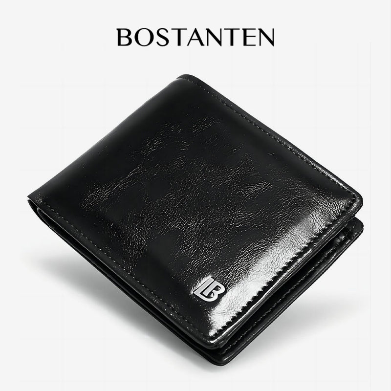 BOSTANTEN Bifold Wallet Men's Coin Zipper Material PU leather
