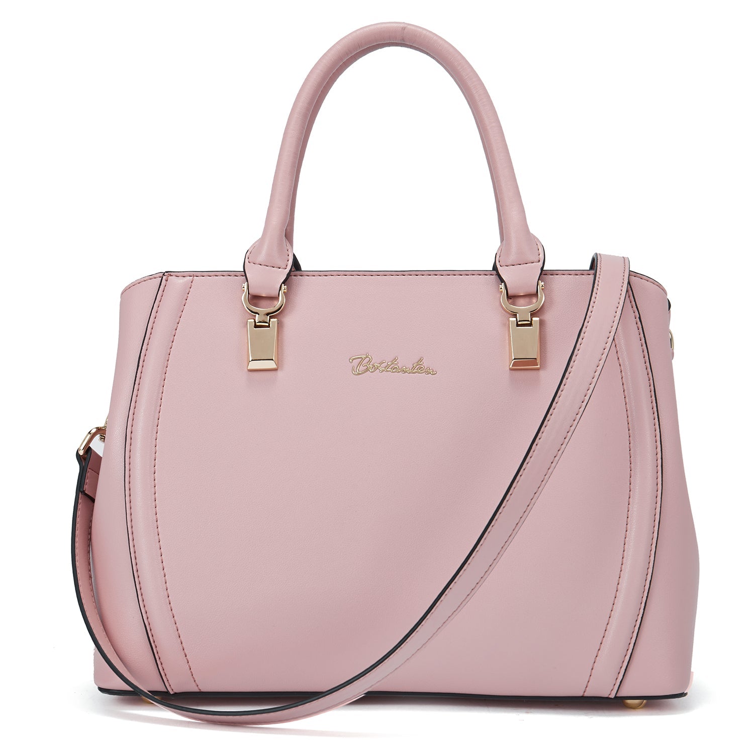 Designer 11'' Leather Satchel With Crossbody Strap-Yellow & Pink