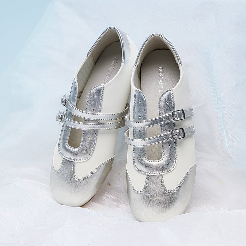 [Twinsy Shoes] Bostanten Shoes Marry Jane Ballet Women's Elegant Double Strap Comfortable Trendy‌