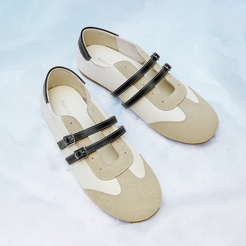 [Twinsy Shoes] Bostanten Shoes Marry Jane Ballet Women's Elegant Double Strap Comfortable Trendy‌