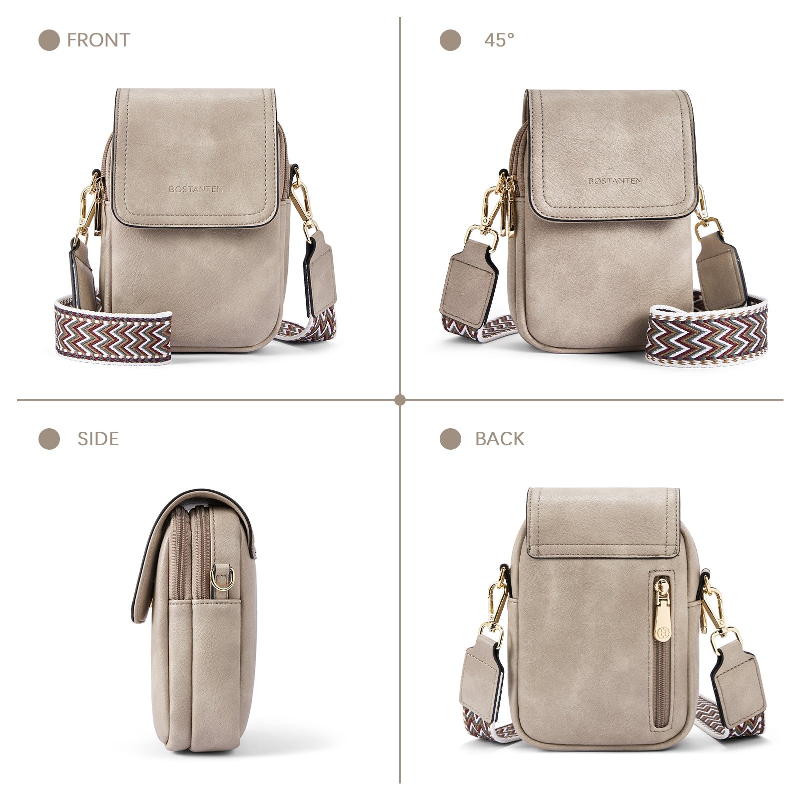 Phone Crossbody Bag – Chevron Pattern Strap