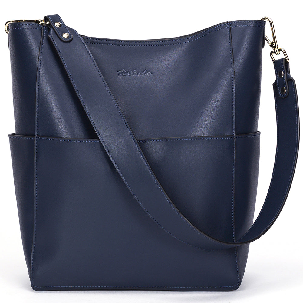 Lotty Genuine Leather Bucket Bag With 2 Shoulder Straps