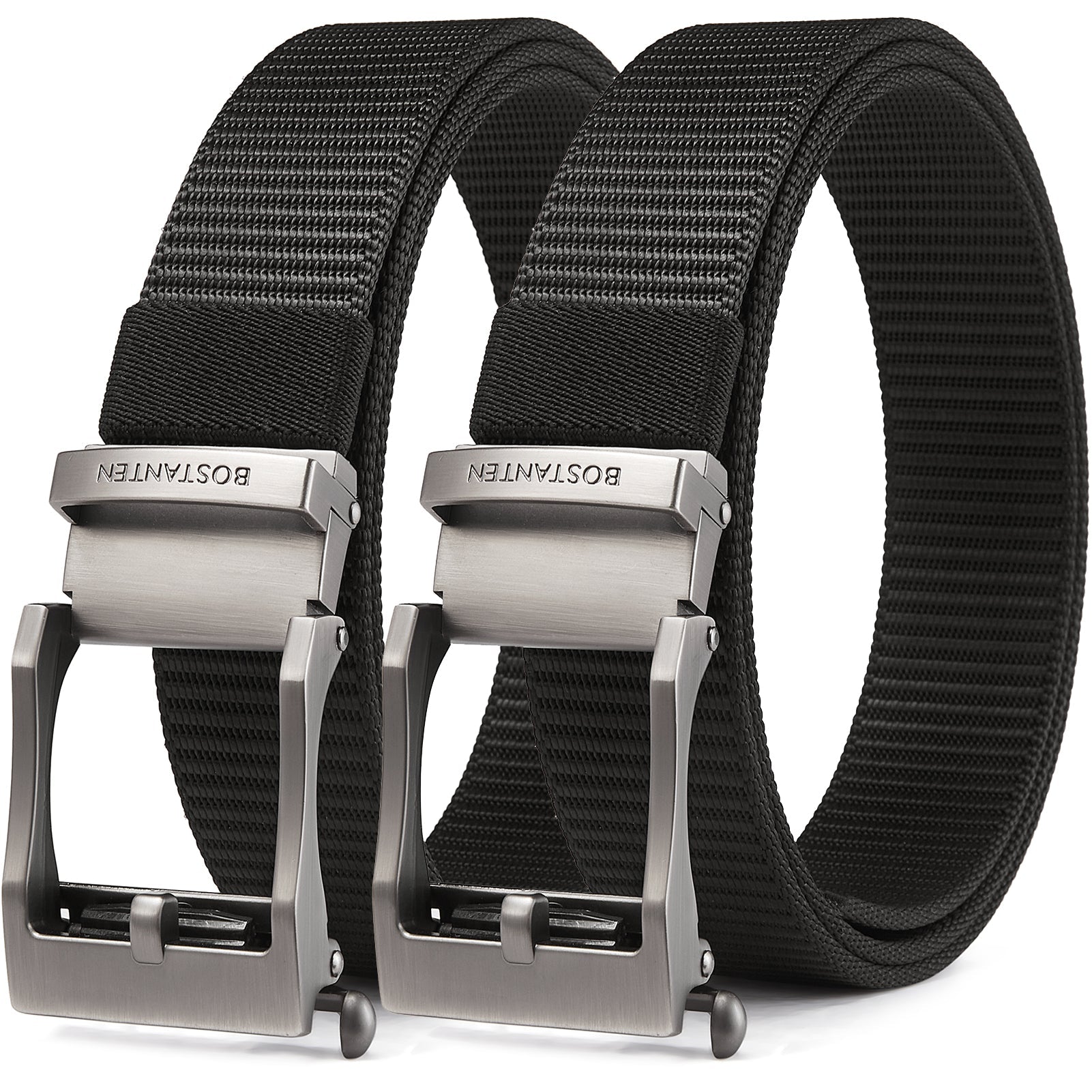 BOSTANTEN Men's Ratchet Dress Belts 2 Packs, Trim to Fit