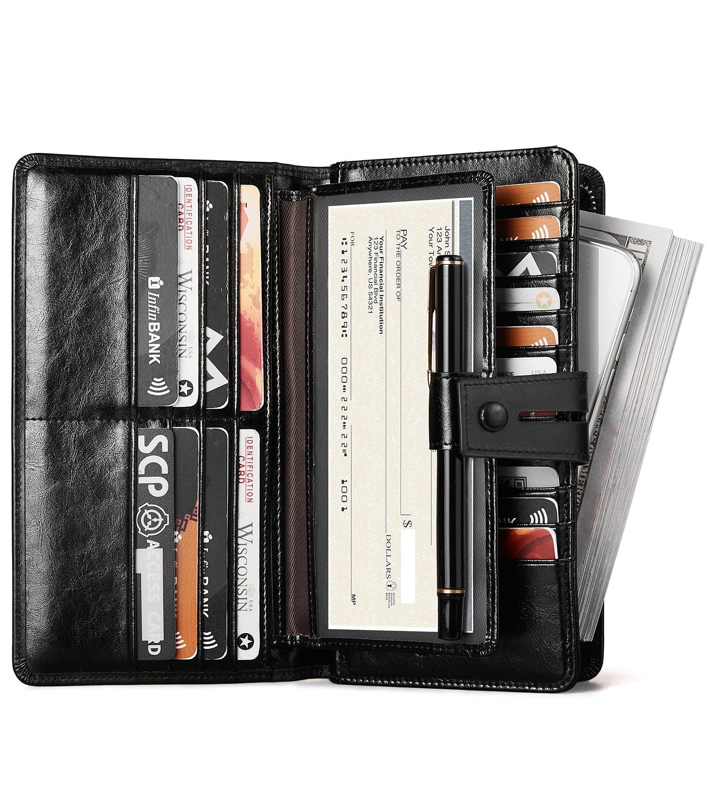 Lnna Checkbook RFID Wallet Cash Clutch Purses —— Superstar