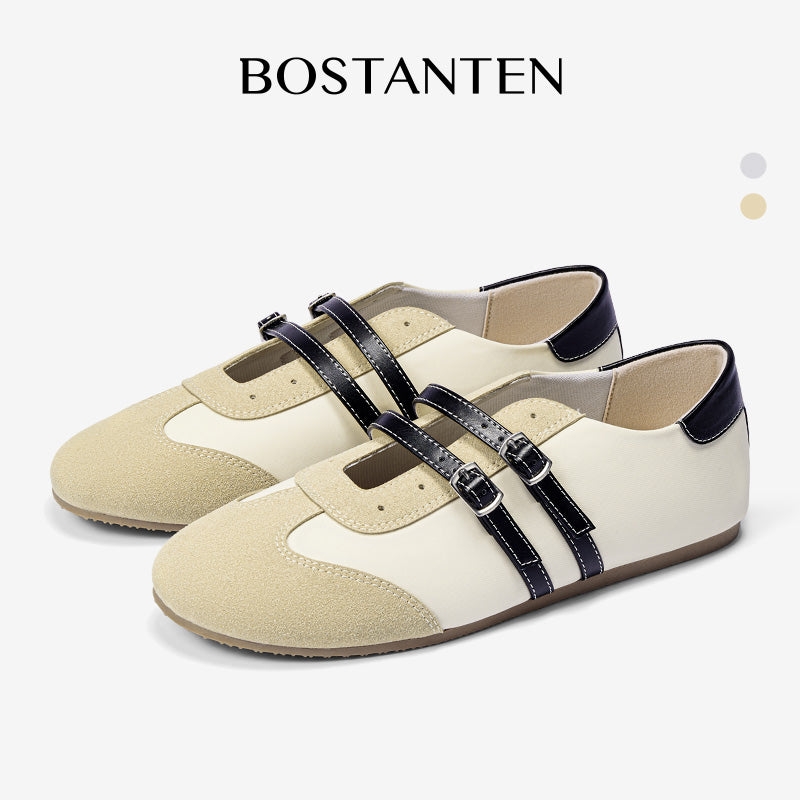 [Twinsy Shoes] Bostanten Shoes Marry Jane Ballet Women's Elegant Double Strap Comfortable Trendy‌