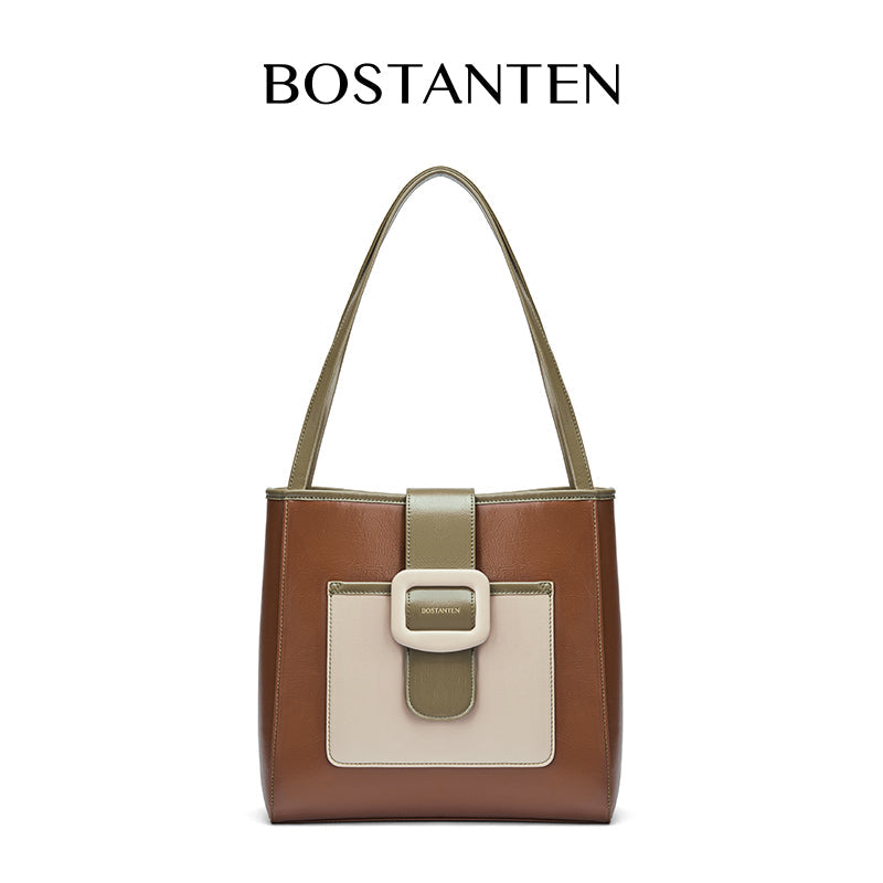 [Ice Cream Bag] BOSTANTEN Shoulder Bag Women's Hobo Bag 2025 Casual & Simple Tote Bag Shoulder College Korea Pu Bag Women's