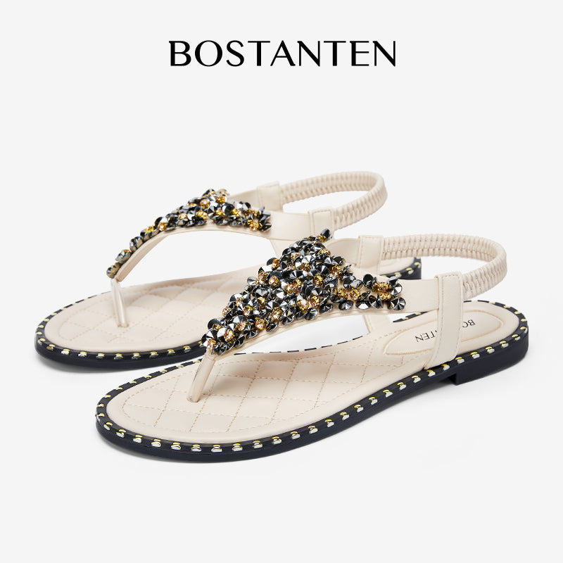 Sandals Women's Glitter Sparkle Bostanten – Thin Sole, Style Elegant