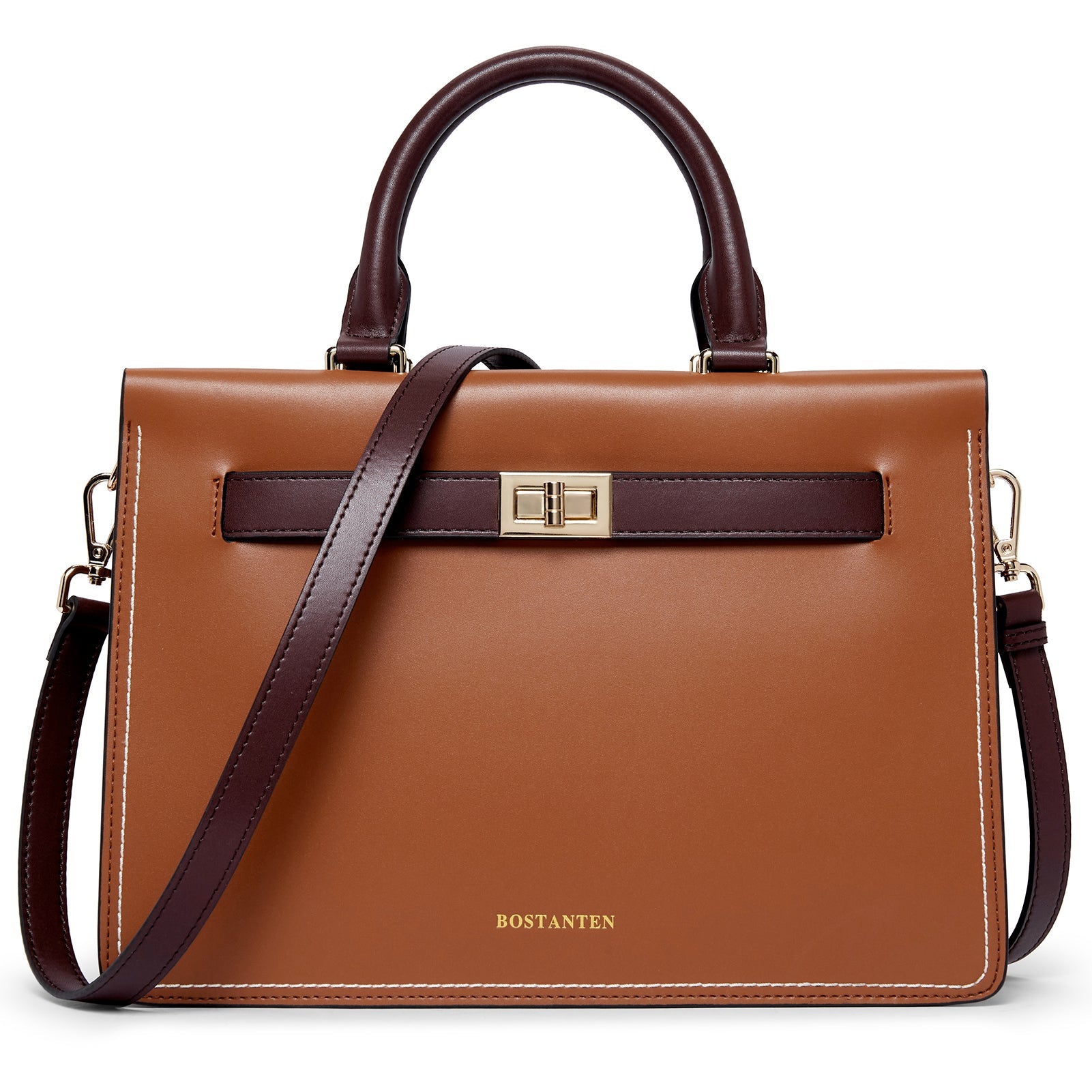 BOSTANTEN Leather Handbag for Women Top Handle Designer Fashion Shoulder Bag Purse