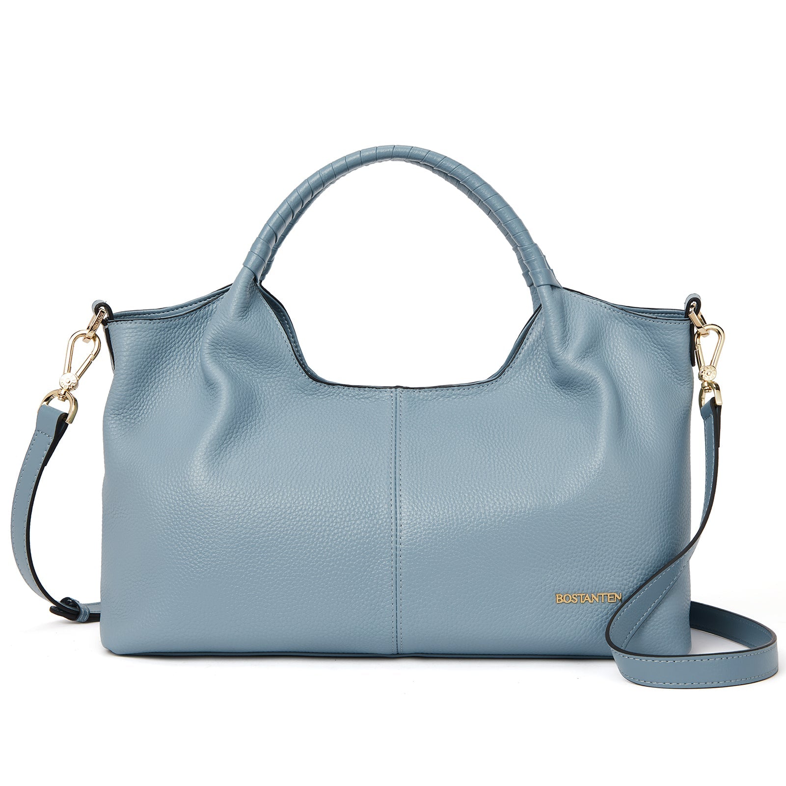 Nevin Genuine Leather Satchel Tote — BLUE