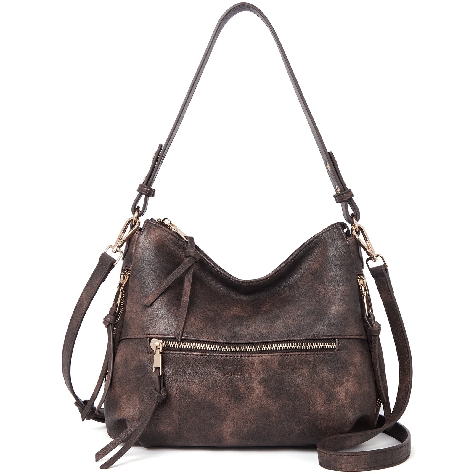 BOSTANTEN Purses for Women Designer Handbags Vegan Leather Hobo Bags Ladies Shoulder Bags Pocketbooks Brown
