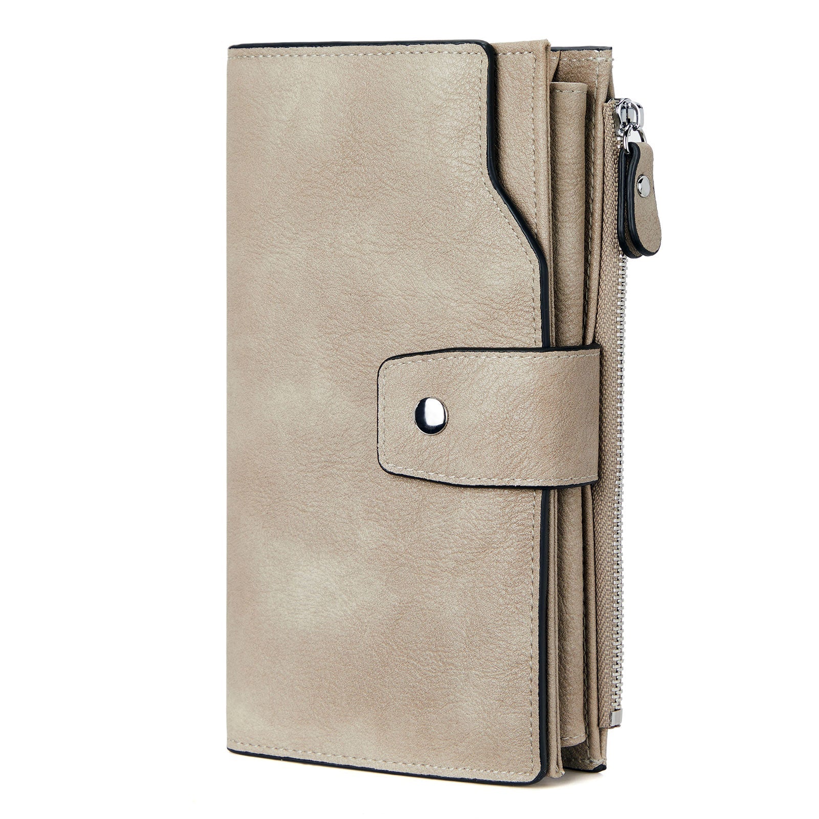 BOSTANTEN Womens Wallet Leather Wallets Large Capacity Cash Cluth Purses Coffee Rough Grain